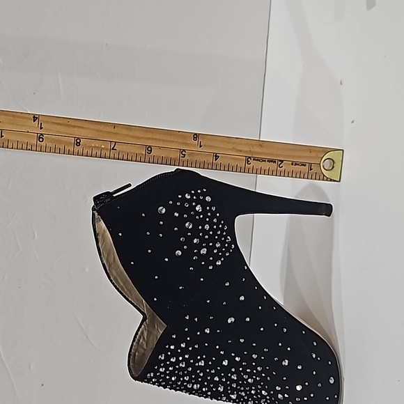 INC Black Suede with Rhinestone Booties Size 10 - Picture 15 of 15